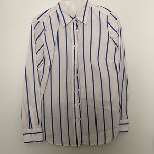 Blue and White Striped Ann Taylor Shirt